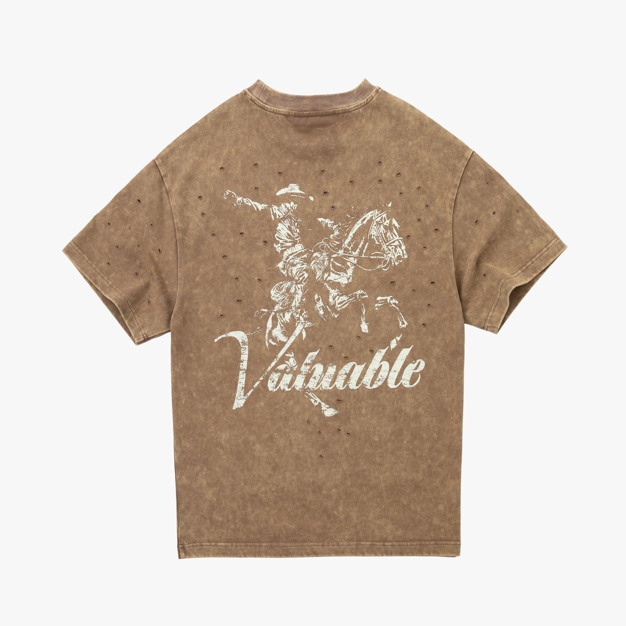 礼賛　武道館 T-SHIRT / ブラウン　XL Cowboy Century Wash T-Shirt - Brown – Valuables