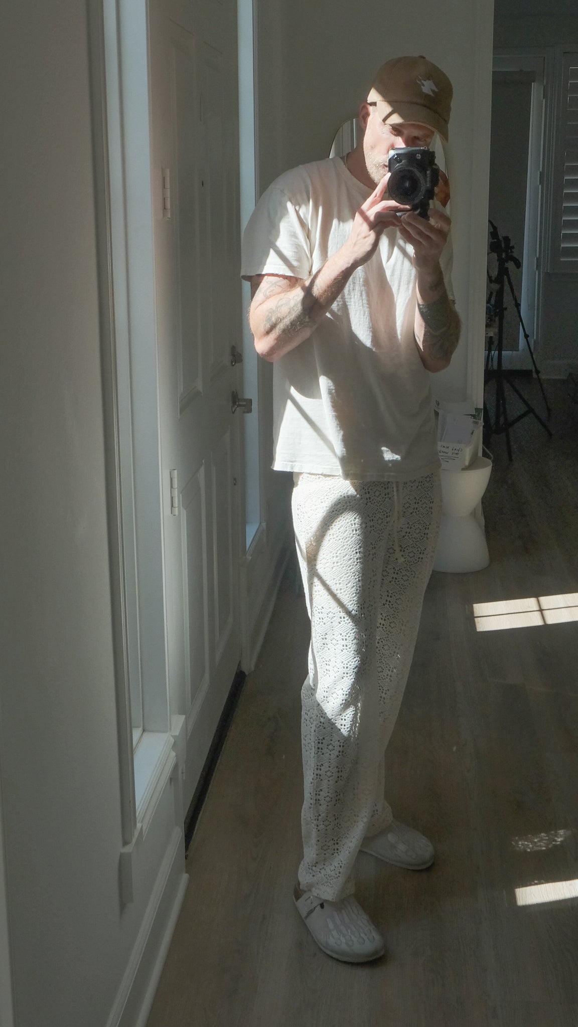 Cream Beach Pants