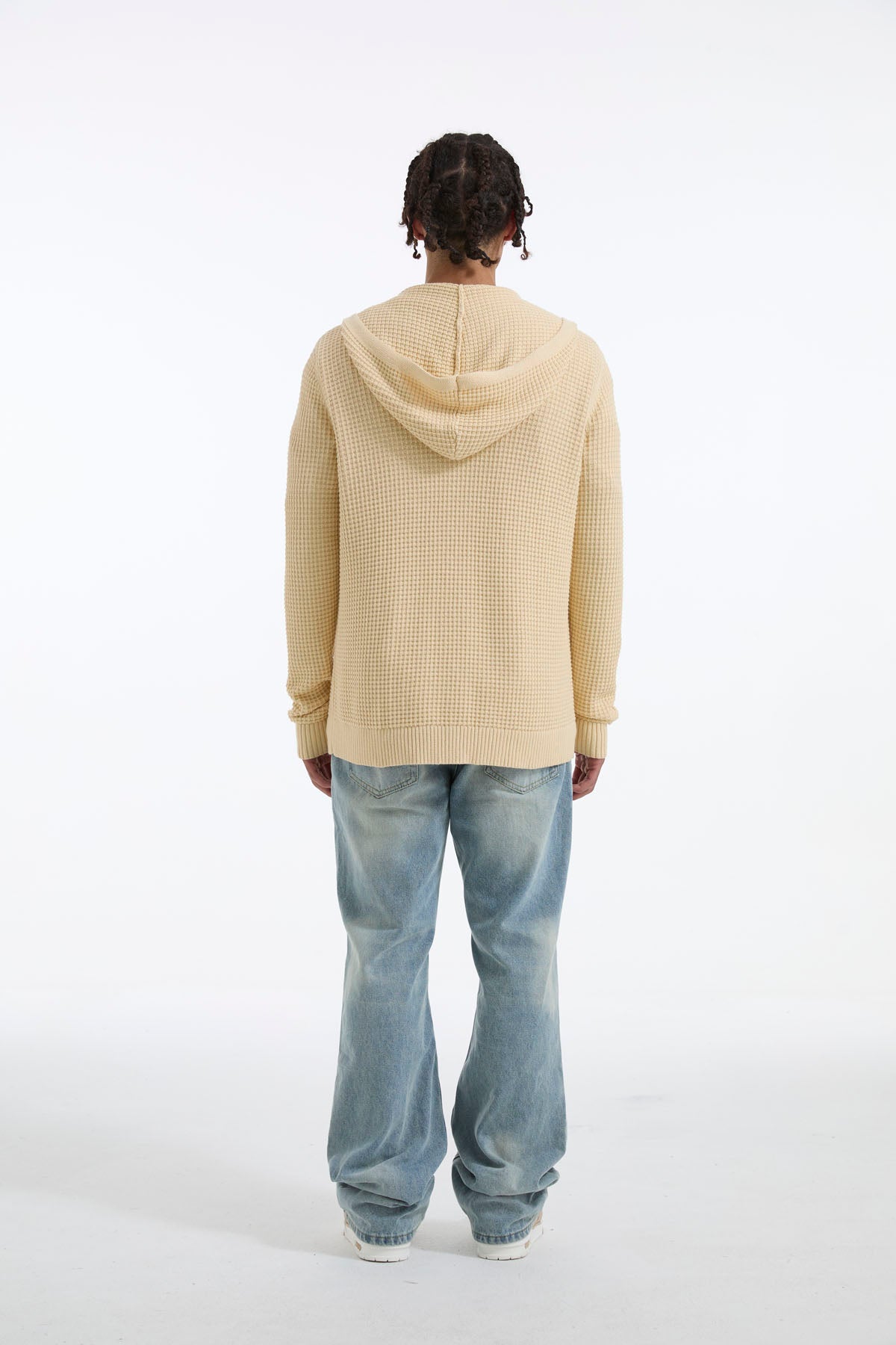 Waffle Knit Zip-Up Hoodie - Brown – Valuables